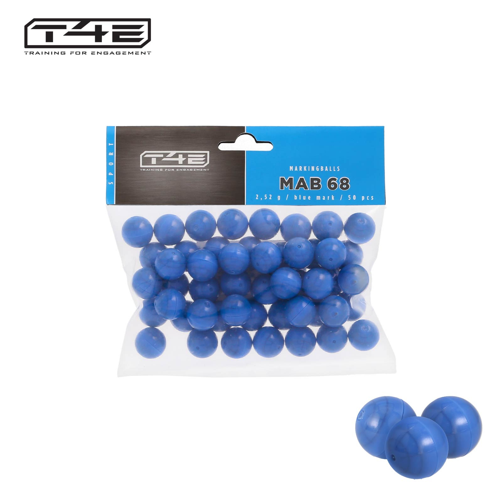 T4E Farbkugeln Blau Sport MAB 68 Kal .68 - 50 Stck
