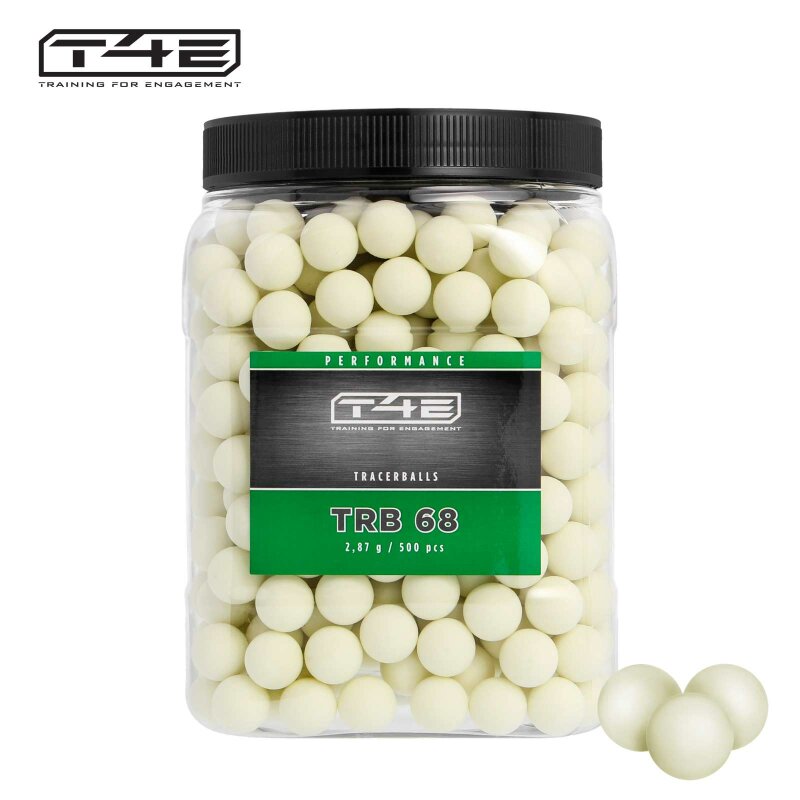 T4E Performance TRB 68 -Tracerballs/Gummiballs weiß - Kal .68 - 500 Stück