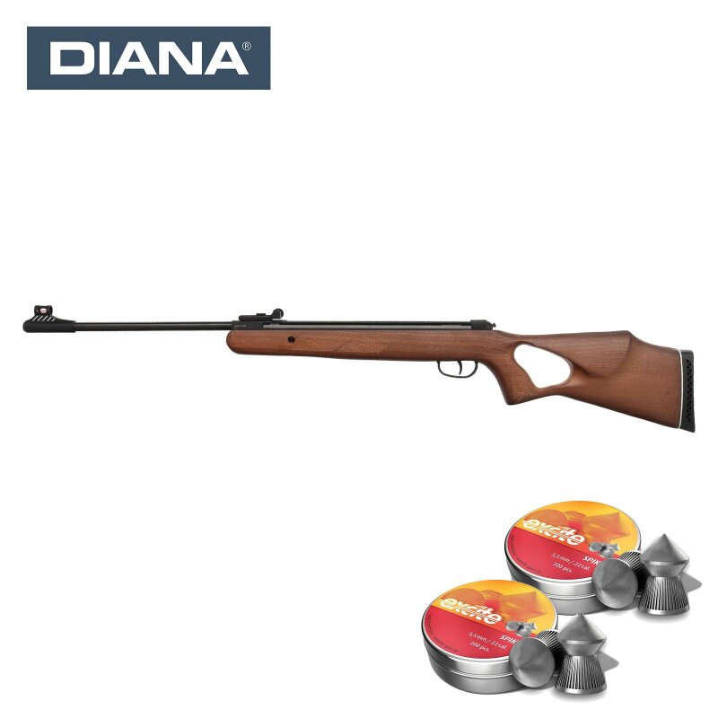 SET Diana 250 two-fifty Knicklauf Luftgewehr Kaliber 5,5 mm Diabolo (P18) + Zielfernrohr