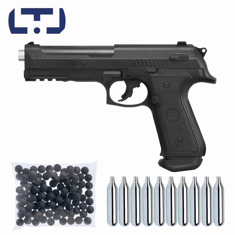 SET LTL Alfa 1.50 Co2-Pistole cal .50 Defense Training Marker (P18) + 100 Rubberballs + 10 Co2 Kapseln