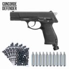 SET Concorde Defender Co2-Pistole cal .50 Defense Training Marker (P18) + 500 Rubberballs + 10 Co2 Kapseln