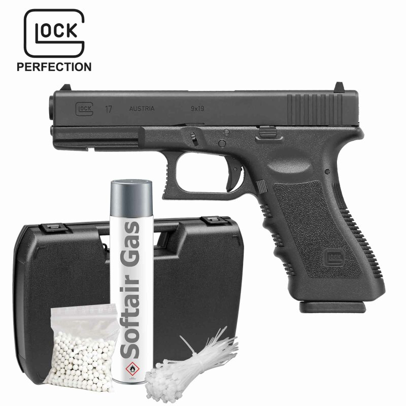 Komplettset Glock 17 Softair-Pistole CNC-gefräster Stahlschlitten Kaliber 6 mm BB Gas Blowback (P18)