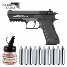 SET Baby Desert Eagle Schwarz - 4,5 mm Stahl BB Co2-Pistole (P18)