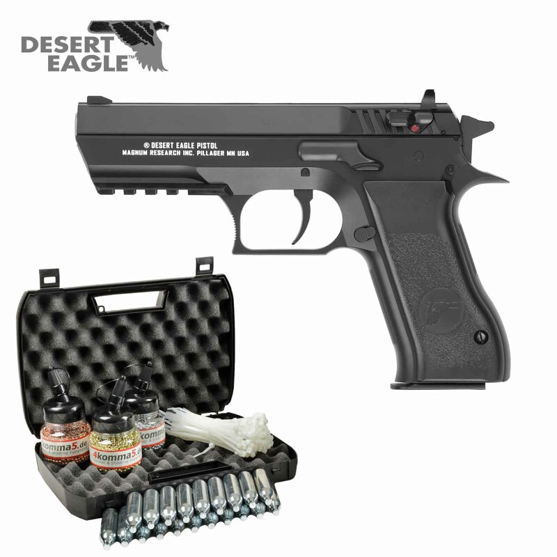 Kofferset Baby Desert Eagle Schwarz - 4,5 mm Stahl BB Co2-Pistole (P18)