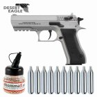 SET Baby Desert Eagle Silber - 4,5 mm Stahl BB Co2-Pistole (P18)