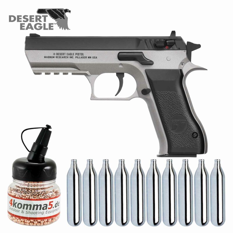 SET Baby Desert Eagle Bicolor - 4,5 mm Stahl BB Co2-Pistole (P18)