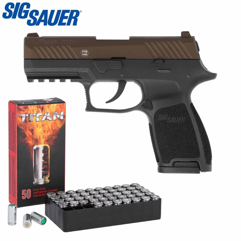 SET Sig Sauer P320 Schreckschuss Pistole Midnight Bronz 9 mm P.A.K. (P18)
