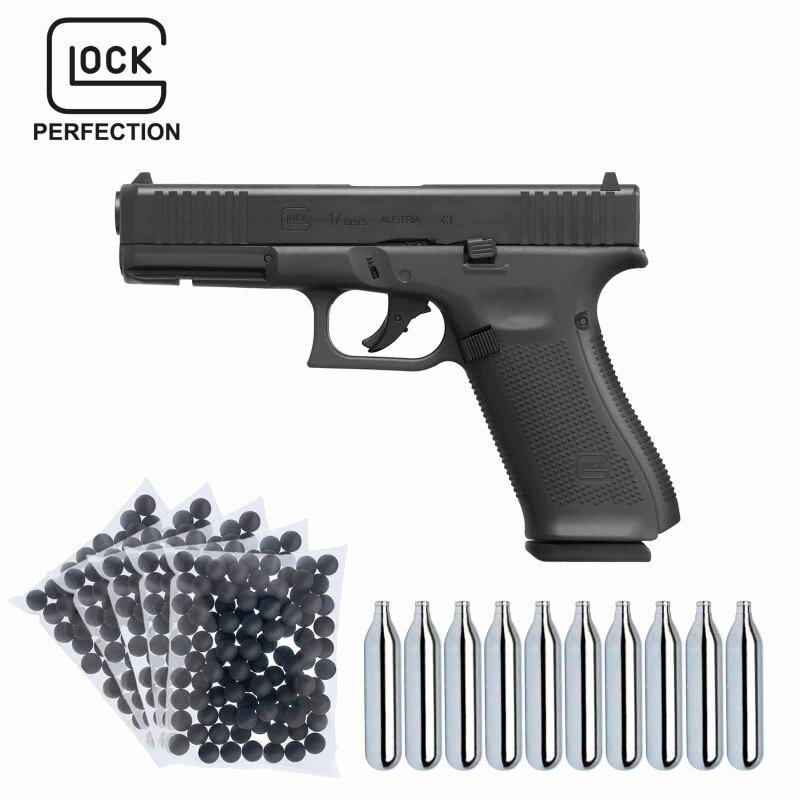 SET Glock 17 Gen5 T4E Defense Training Marker cal .43 Blowback (P18) + Rubberballs 500 Stück