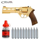 SET Chiappa Rhino 60DS Co2-Revolver Gold Lauflänge 6 - 4,5 mm Stahl BB (P18)
