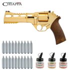 Superset Chiappa Rhino 60DS Co2-Revolver Gold Lauflänge 6" - 4,5 mm Stahl BB (P18)