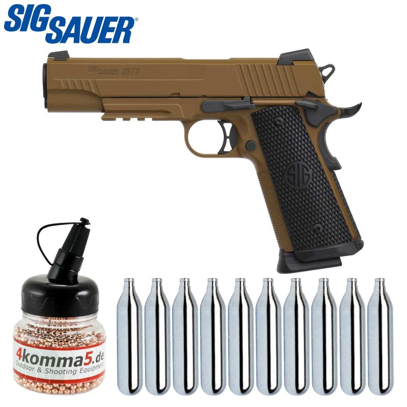 SET Sig Sauer 1911 Emperor Scorpion Vollmetall Co2 Pistole Blow Back 4,5 mm BB (P18)