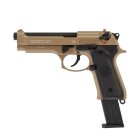 Komplettset Beretta Mod. 92 Desert Tan Softair-Pistole Kaliber 6 mm BB Gas Blowback (P18)