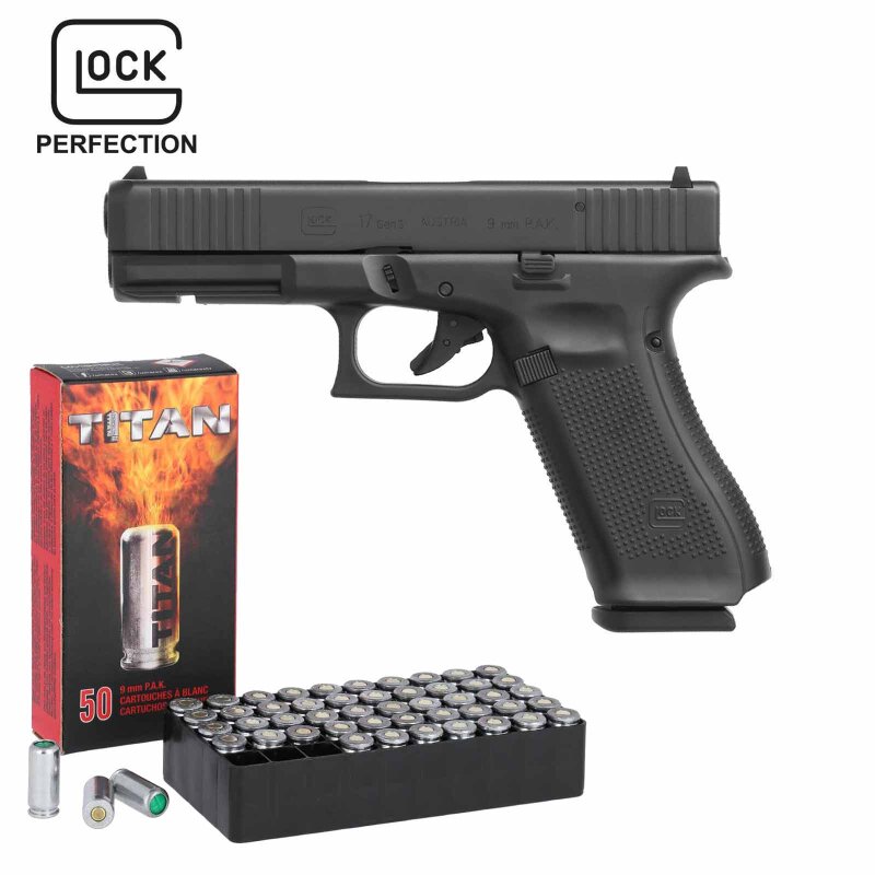 SET Glock 17 Gen5 SV Schreckschuss Pistole Schwarz 9 mm P.A.K. (P18)