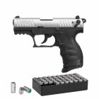 SET Walther P22Q Schreckschuss Pistole Nickel-Finish 9 mm P.A.K. (P18)