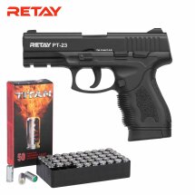 SET Retay PT-23 Schreckschuss Pistole Schwarz 9 mm P.A.K....