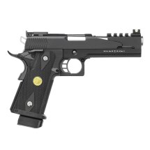 WE Hi-Capa 5.1 Dragon Vollmetall Softair-Co2-Pistole Schwarz Kaliber 6 mm BB Blowback (P18)