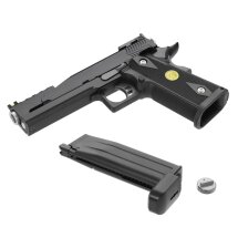 WE Hi-Capa 5.1 Dragon Vollmetall Softair-Co2-Pistole Schwarz Kaliber 6 mm BB Blowback (P18)