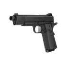 Komplettset KJ Works M1911 MEU TBC Vollmetall Softair-Co2-Pistole Schwarz Kaliber 6 mm BB Blowback (P18)