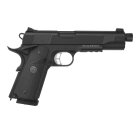 Komplettset KJ Works M1911 MEU TBC Vollmetall Softair-Co2-Pistole Schwarz Kaliber 6 mm BB Blowback (P18)