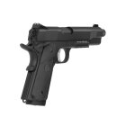 Komplettset KJ Works M1911 MEU TBC Vollmetall Softair-Co2-Pistole Schwarz Kaliber 6 mm BB Blowback (P18)