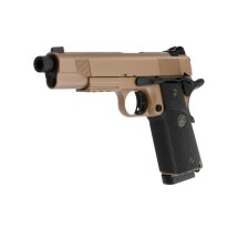 KJ Works M1911 MEU TBC Vollmetall Softair-Co2-Pistole Tan Kaliber 6 mm BB Blowback (P18)