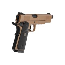 KJ Works M1911 MEU TBC Vollmetall Softair-Co2-Pistole Tan Kaliber 6 mm BB Blowback (P18)