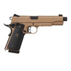 Komplettset KJ Works M1911 MEU TBC Vollmetall Softair-Co2-Pistole Tan Kaliber 6 mm BB Blowback (P18)