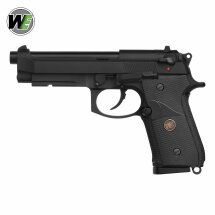 WE M9 A1 Vollmetall Softair-Co2-Pistole Schwarz Kaliber 6 mm BB Blowback (P18)