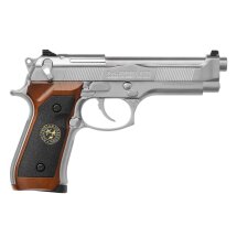 Komplettset WE M92 Samurai Edge Biohazard Vollmetall Softair-Co2-Pistole Silber Kaliber 6 mm BB Blowback (P18)