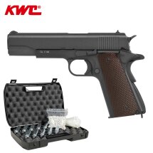 Komplettset KWC M1911 Vollmetall Softair-Co2-Pistole...