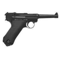 KWC P08 Vollmetall Softair-Co2-Pistole Schwarz Kaliber 6 mm BB Blowback (P18)