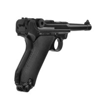 KWC P08 Vollmetall Softair-Co2-Pistole Schwarz Kaliber 6 mm BB Blowback (P18)