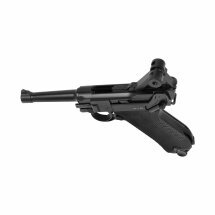 KWC P08 Vollmetall Softair-Co2-Pistole Schwarz Kaliber 6 mm BB Blowback (P18)