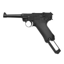 KWC P08 Vollmetall Softair-Co2-Pistole Schwarz Kaliber 6 mm BB Blowback (P18)