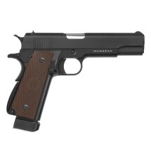 WE M1911 A1 Vollmetall Softair-Co2-Pistole Schwarz/Braun Kaliber 6 mm BB Blowback (P18)