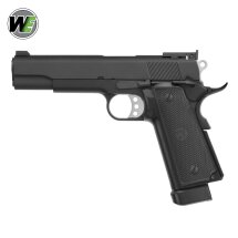 WE M1911 A1 Tactical Vollmetall Softair-Co2-Pistole Schwarz Kaliber 6 mm BB Blowback (P18)
