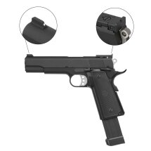 Komplettset WE M1911 A1 Tactical Vollmetall Softair-Co2-Pistole Schwarz Kaliber 6 mm BB Blowback (P18)