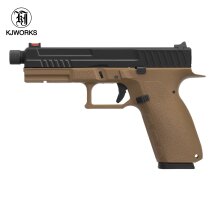 KJ Works KP-13 TBC Softair-Co2-Pistole Tan Kaliber 6 mm BB Blowback (P18)