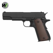 WE M1911 Vollmetall Softair-Co2-Pistole Schwarz/Braun Kaliber 6 mm BB Blowback (P18)