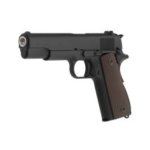 WE M1911 Vollmetall Softair-Co2-Pistole Schwarz/Braun Kaliber 6 mm BB Blowback (P18)