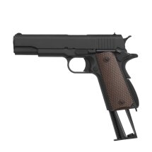 Komplettset WE M1911 Vollmetall Softair-Co2-Pistole Schwarz/Braun Kaliber 6 mm BB Blowback (P18)