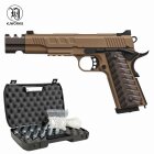 Komplettset KJ Works KP-16 Softair-Co2-Pistole Tan Kaliber 6 mm BB Blowback (P18)