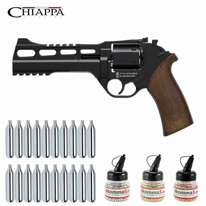 Superset Chiappa Rhino 60DS Co2-Revolver Schwarz Lauflänge 6" - 4,5 mm Stahl BB (P18)