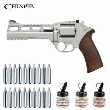 Superset Chiappa Rhino 60DS Co2-Revolver Nickel Lauflänge 6" - 4,5 mm Stahl BB (P18)