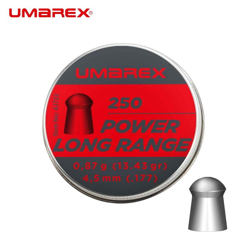 Umarex Power Long Range - Rundkopfdiabolos 4,5 mm 250er Dose
