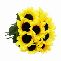 12 Kunstblumen Motiv Sonnenblume 22 cm für...