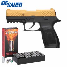 SET Sig Sauer P320 Schreckschuss Pistole Gold 9 mm P.A.K....