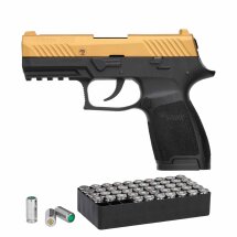 SET Sig Sauer P320 Schreckschuss Pistole Gold 9 mm P.A.K....