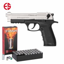 SET Ekol P92 Magnum Schreckschuss Pistole Nickel 9 mm...
