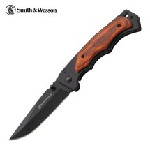 Smith & Wesson Einhandmesser Wood Handle Folder (P18)